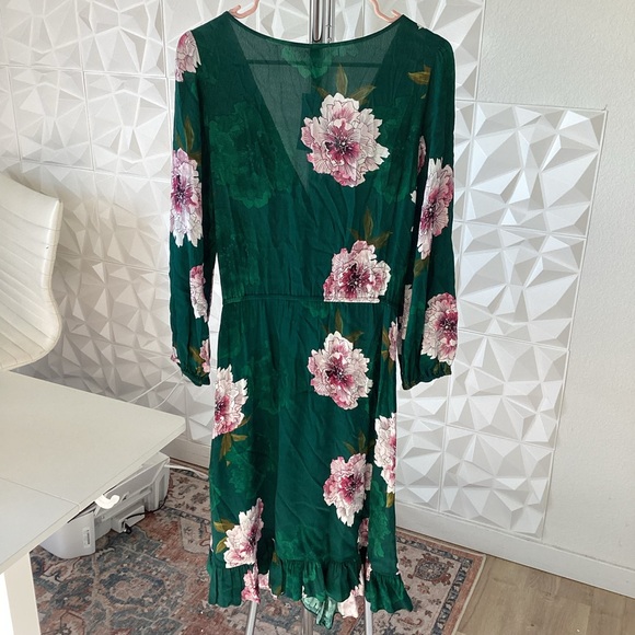 NWT Anthropologie Plenty by Tracy Reese green and pink floral dress - Picture 4 of 5